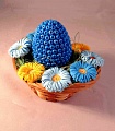 Яйцо Пасхальное в корзинке (синее)